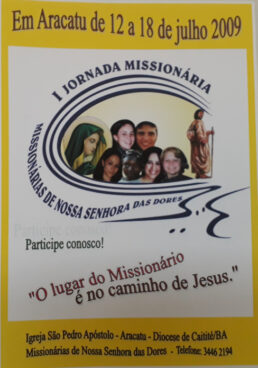 Panfleto da primeira Jornada Missionária das RMNSD em Aracatu, Bahia.