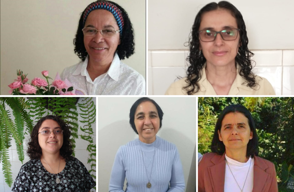 Fotos das cinco irmãs do novo governo da Congregação
